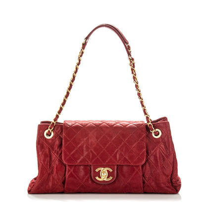 Chanel Iridescent Calfskin Large Chic Quilt Flap Red 1 of 8