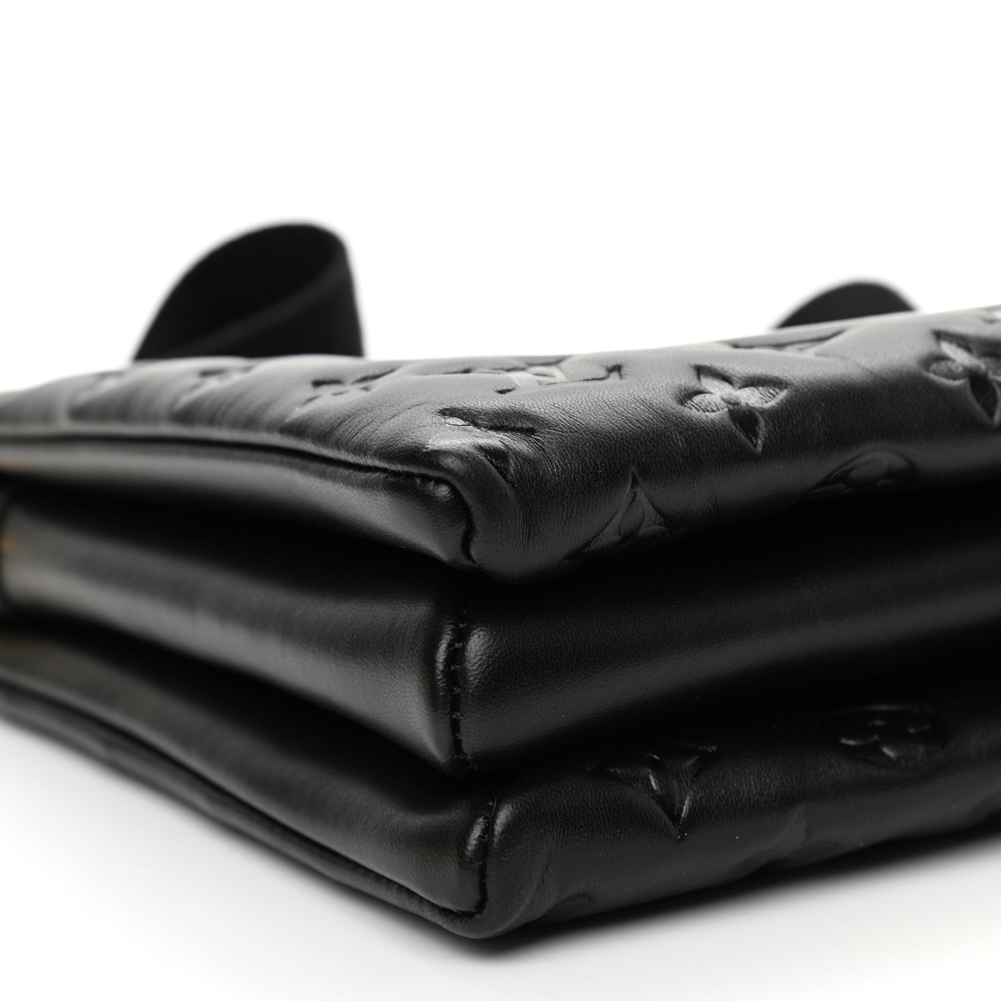 Lambskin Embossed Monogram Coussin MM Black