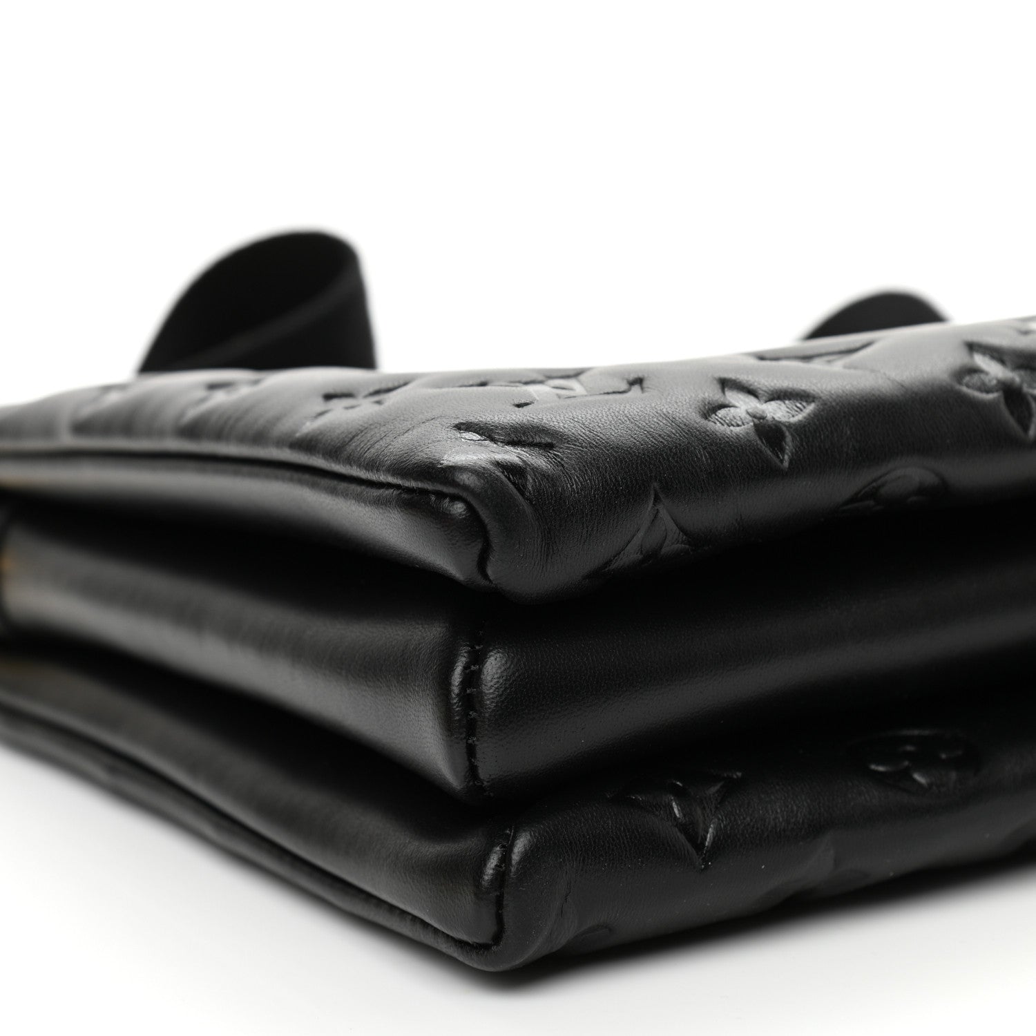 Louis Vuitton Lambskin Embossed Monogram Coussin MM Black 8 of 9