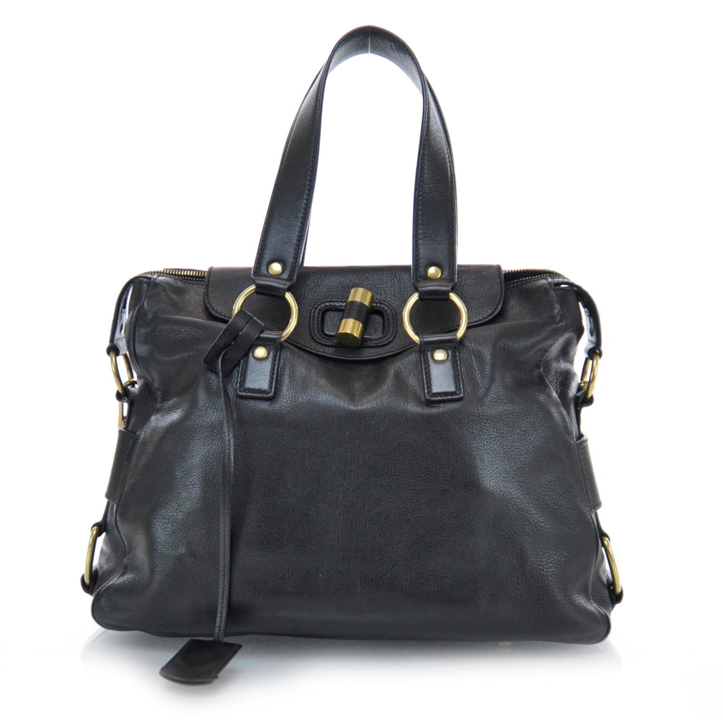 Leather Muse Messenger Bag Black