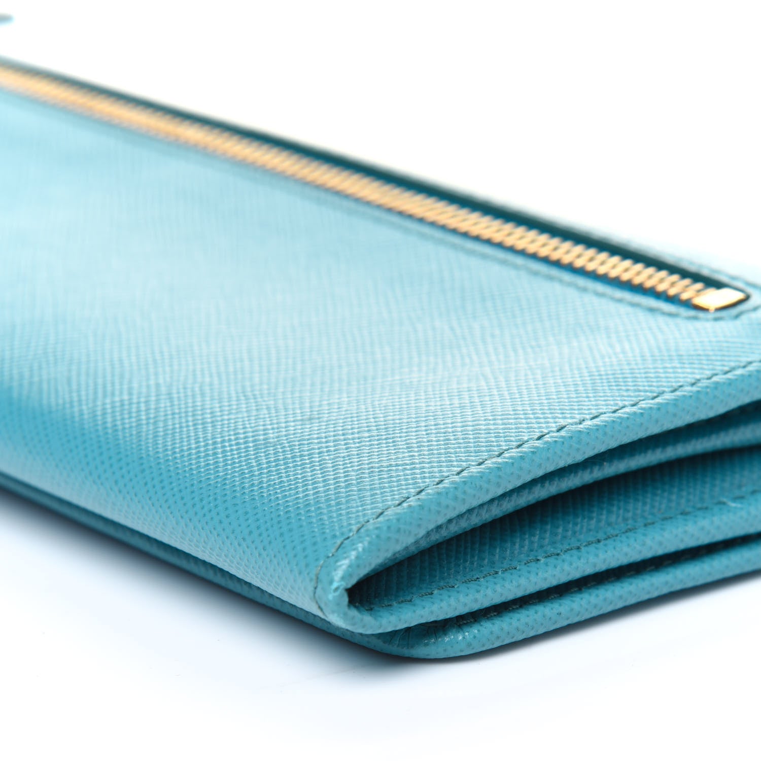 Prada Saffiano Metal Continental Flap Wallet Turchese 10 of 15