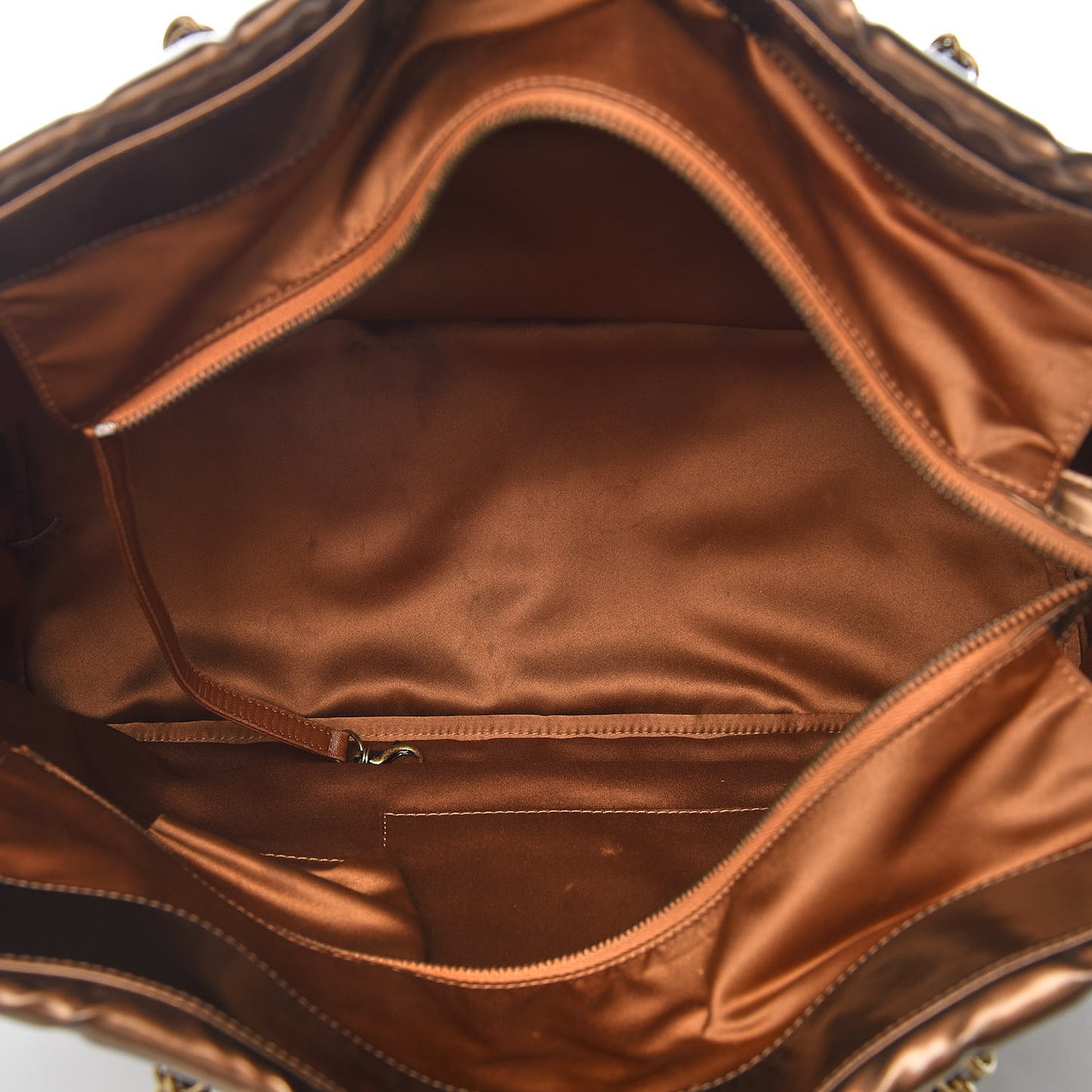 Vinyl Quilted Large Frozen Tote Bronze