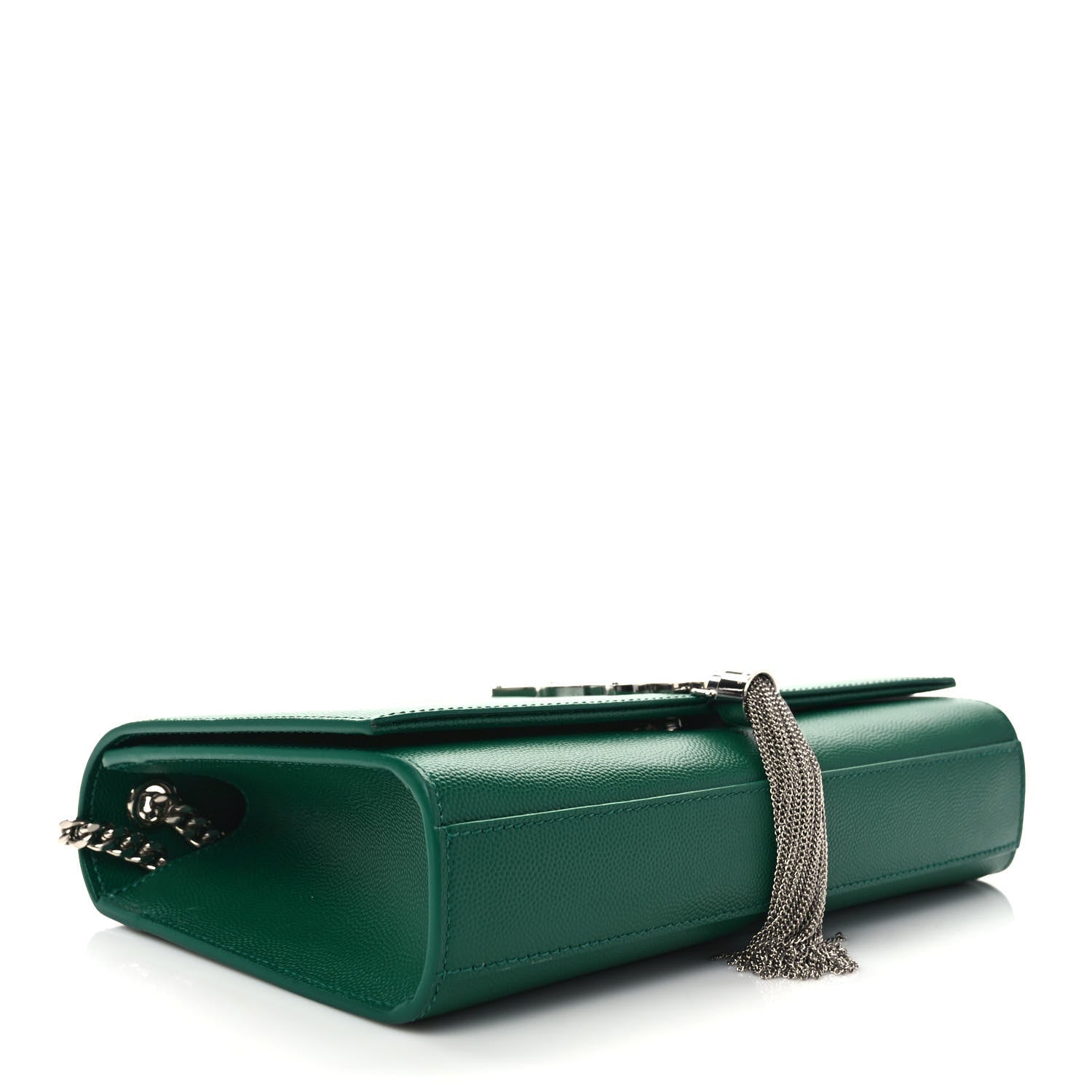 Saint Laurent Grain De Poudre Calfskin Medium Classic Monogram Kate Tassel Satchel Green 4 of 8