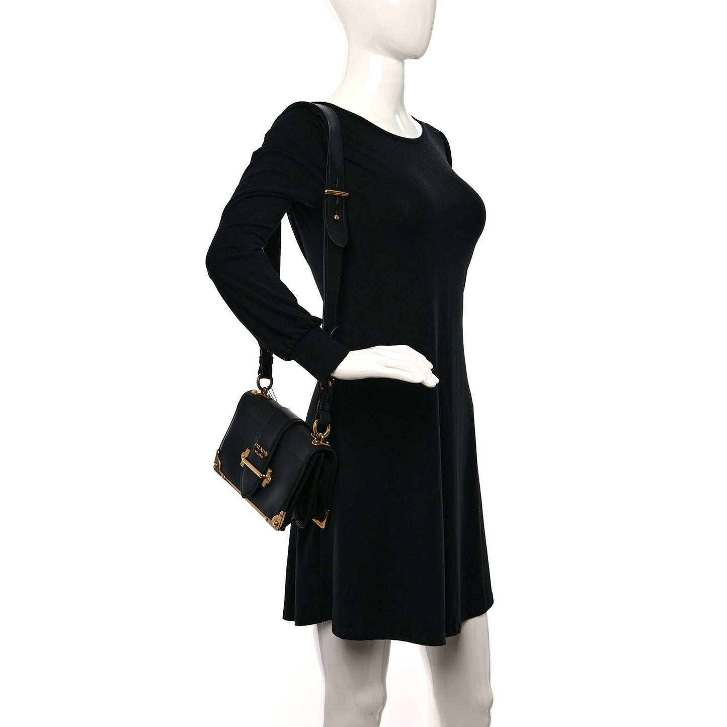 City Calf Saffiano Cahier Bag Black