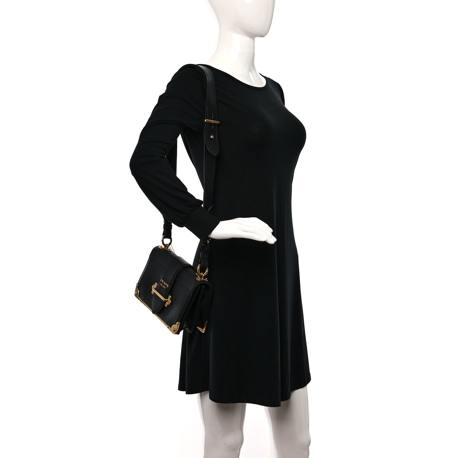 Prada City Calf Saffiano Cahier Bag Black 3 of 8