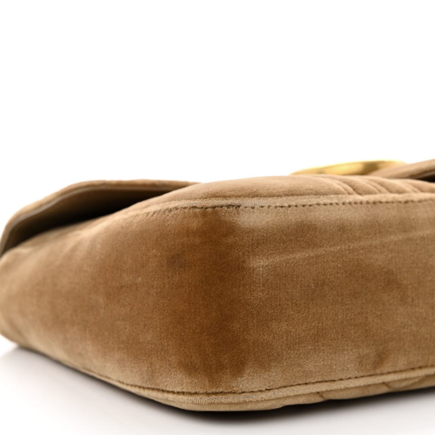 Velvet Matelasse Medium GG Marmont Shoulder Bag Taupe