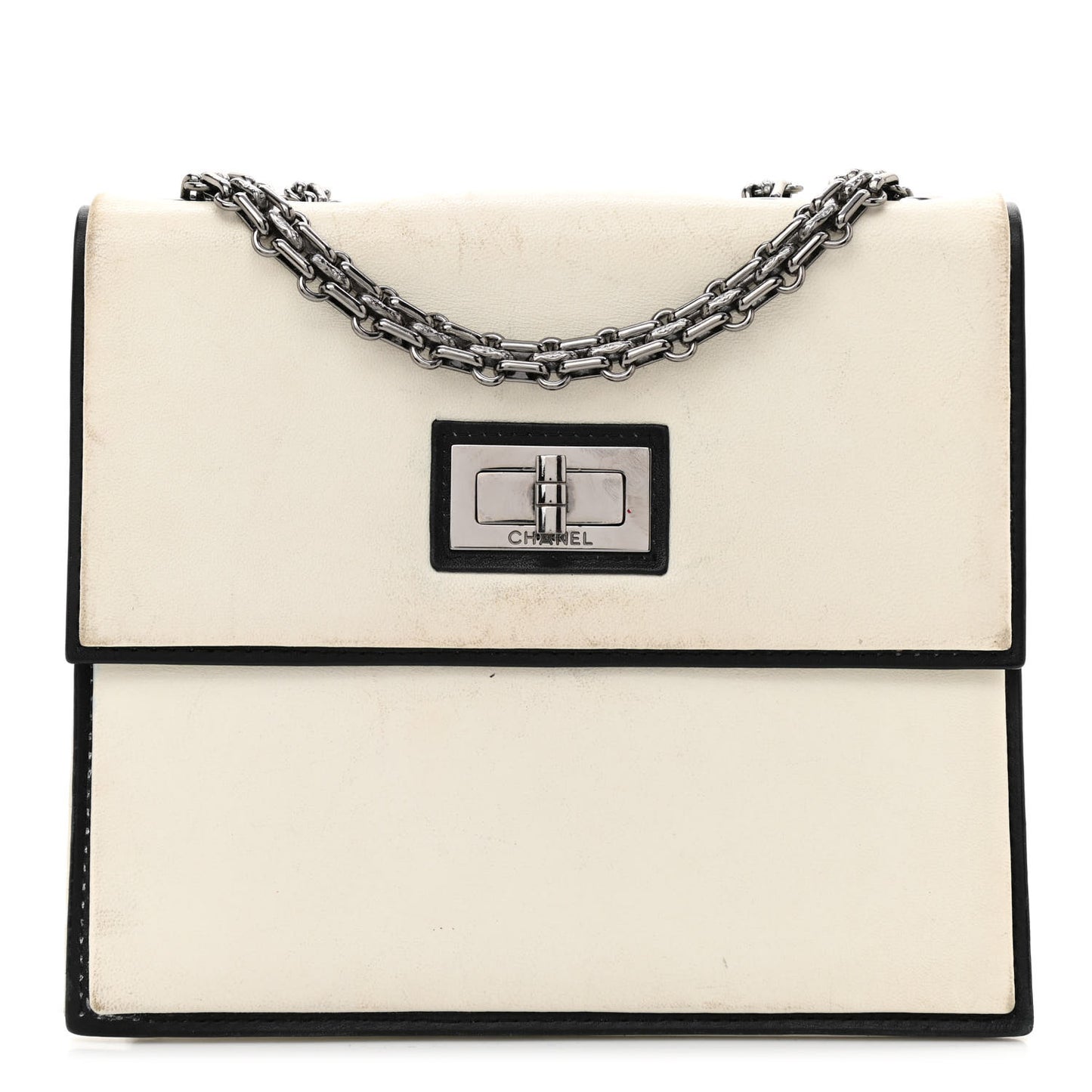 Lambskin Mademoiselle Flap White