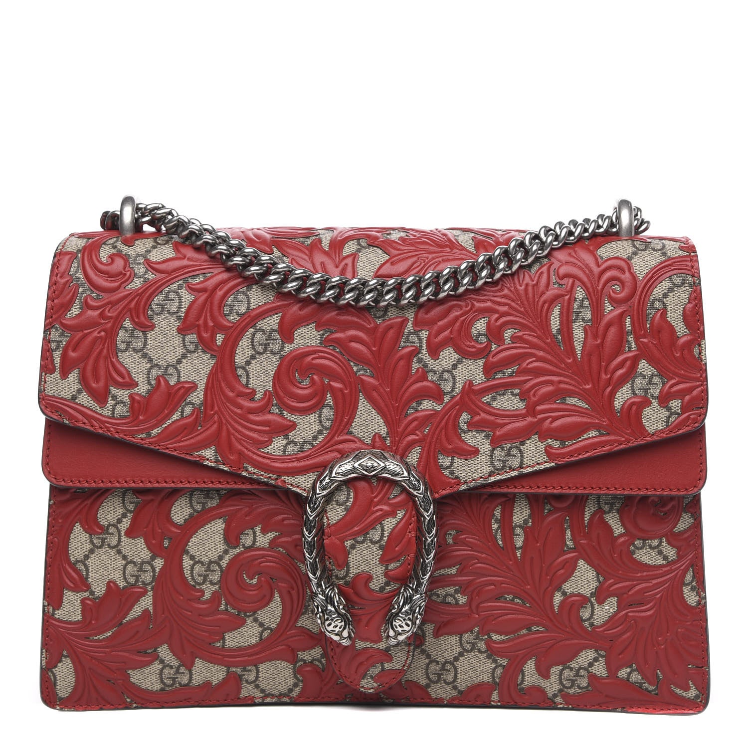 Gucci GG Supreme Monogram Arabesque Medium Dionysus Shoulder Bag Hibiscus Red 1 of 11