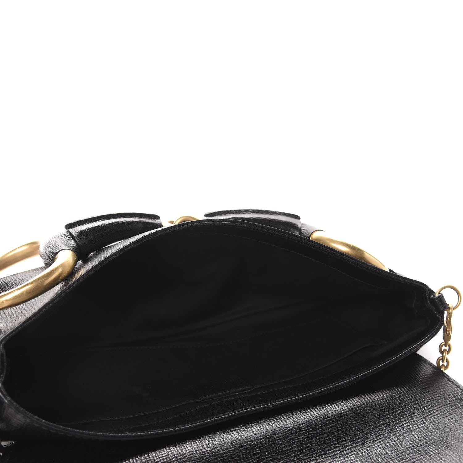 Gucci Textured Calfskin Horsebit Clutch Black 5 of 10