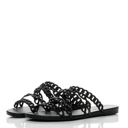 Hermes Rubber Chaine d'Ancre Nude Sandals 41 Black 3 of 7