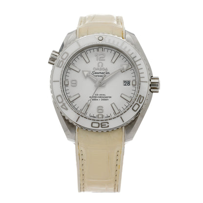 Omega Stainless Steel Alligator 39.5mm Seamaster Planet Ocean Co-Axial Automatic Watch White 215.33.40.20.04.001 1 of 6
