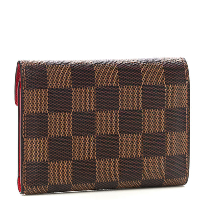 Louis Vuitton Damier Ebene Victorine Wallet Red 3 of 10