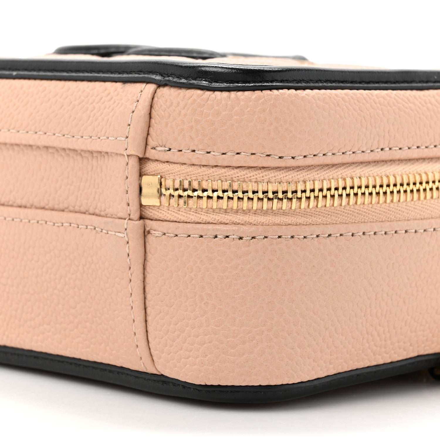 Chanel Caviar Quilted Small CC Filigree Vanity Case Beige Black 9 of 10