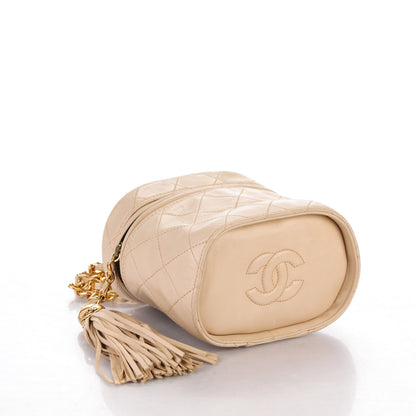 Chanel Lambskin CC Tassel Shoulder Bag Beige Clair 4 of 8