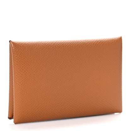 Hermes Epsom Calvi Card Case Gold 3 of 9