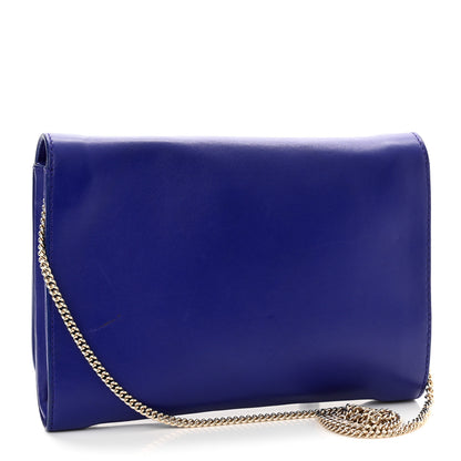 Versace Lambskin Palazzo Chain Evening Bag Blue 3 of 10