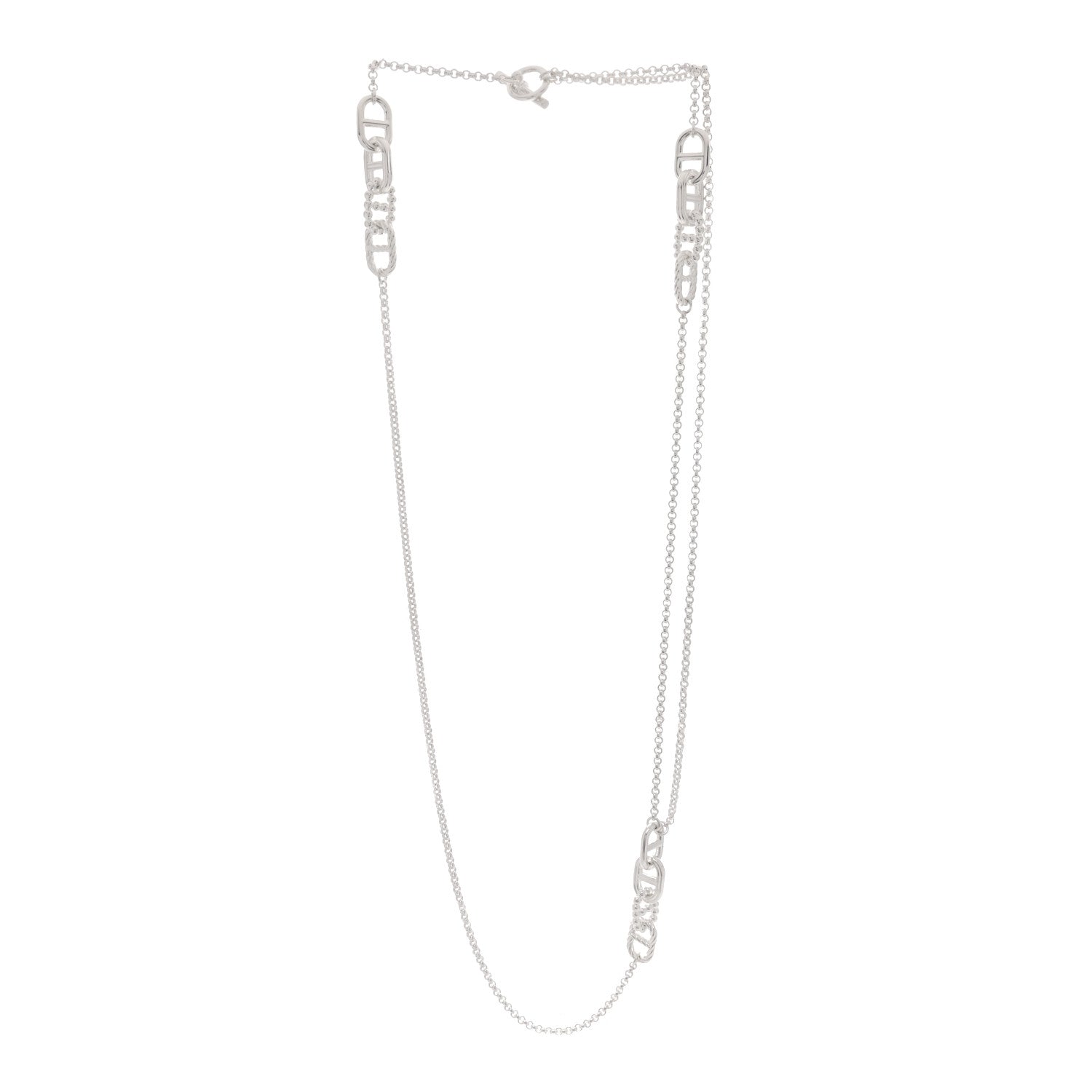 Hermes Sterling Silver Alea II Long Necklace 3 of 5