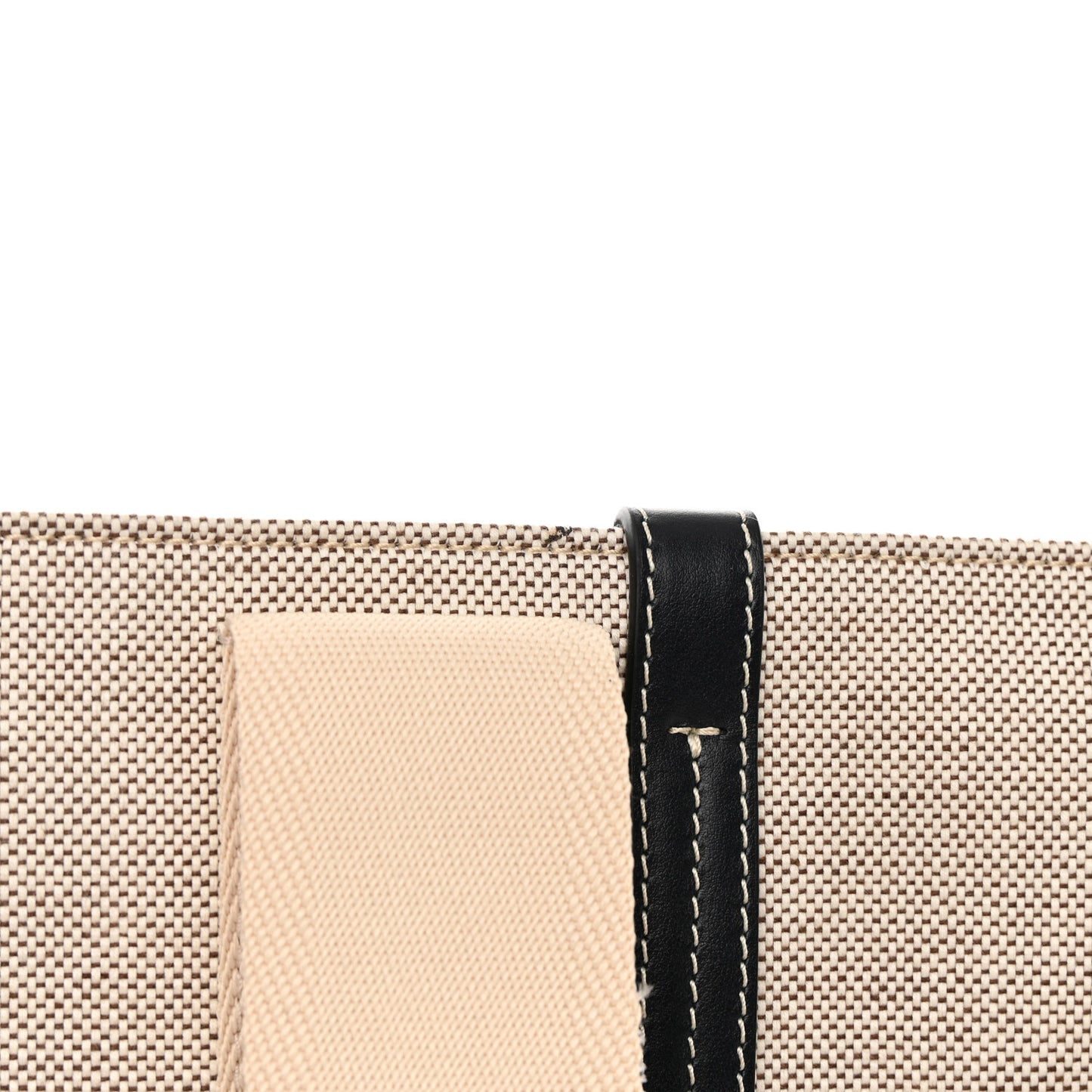 Cotton Calfskin Large Woody Ribbon Tote White Black