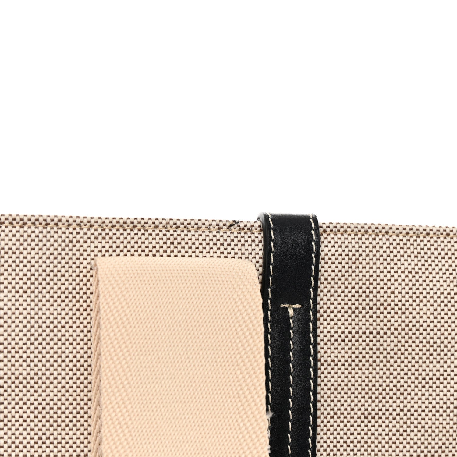 Chloe Cotton Calfskin Large Woody Ribbon Tote White Black 15 of 15
