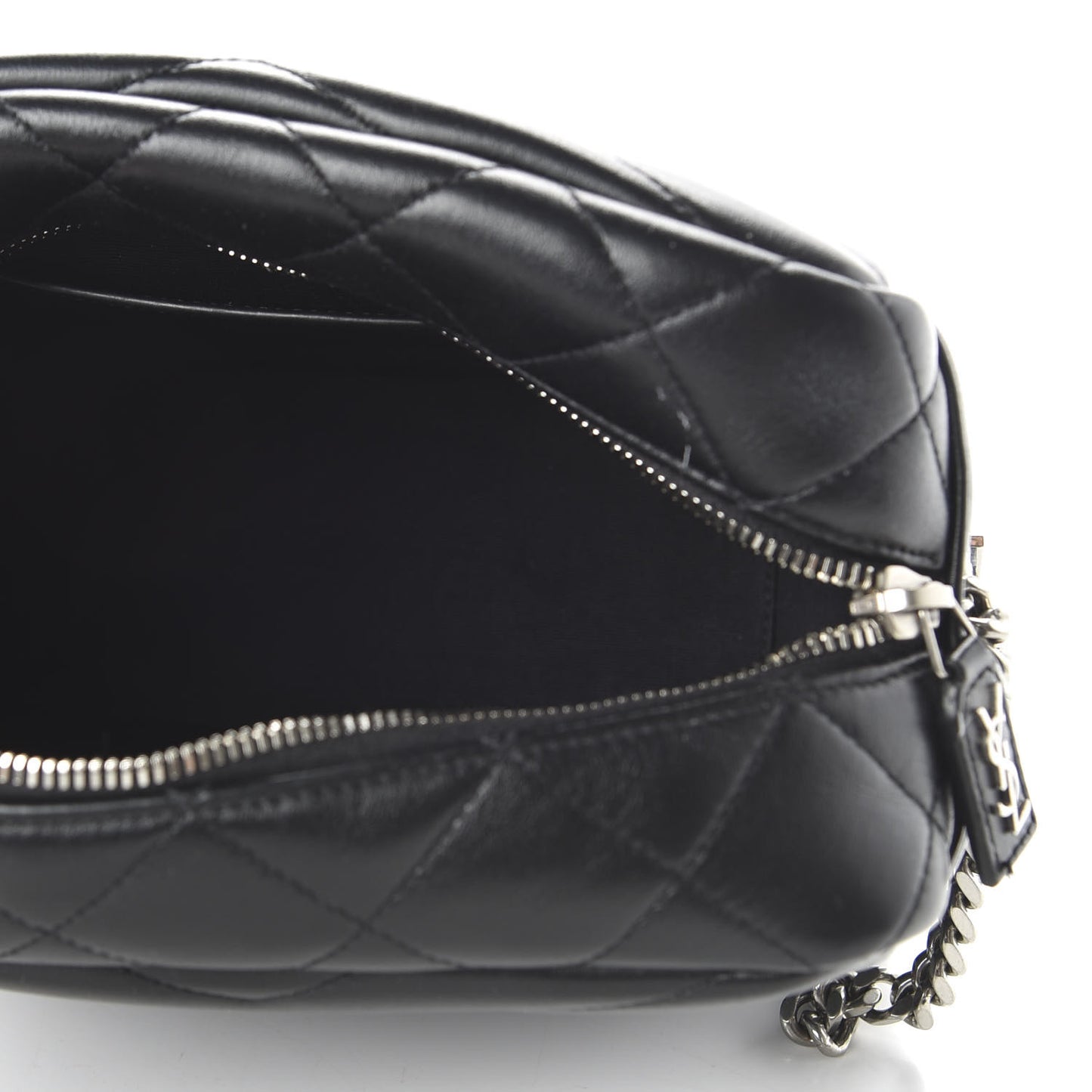 Calfskin Y Quilted Monogram Small Loulou Bowling Bag Black