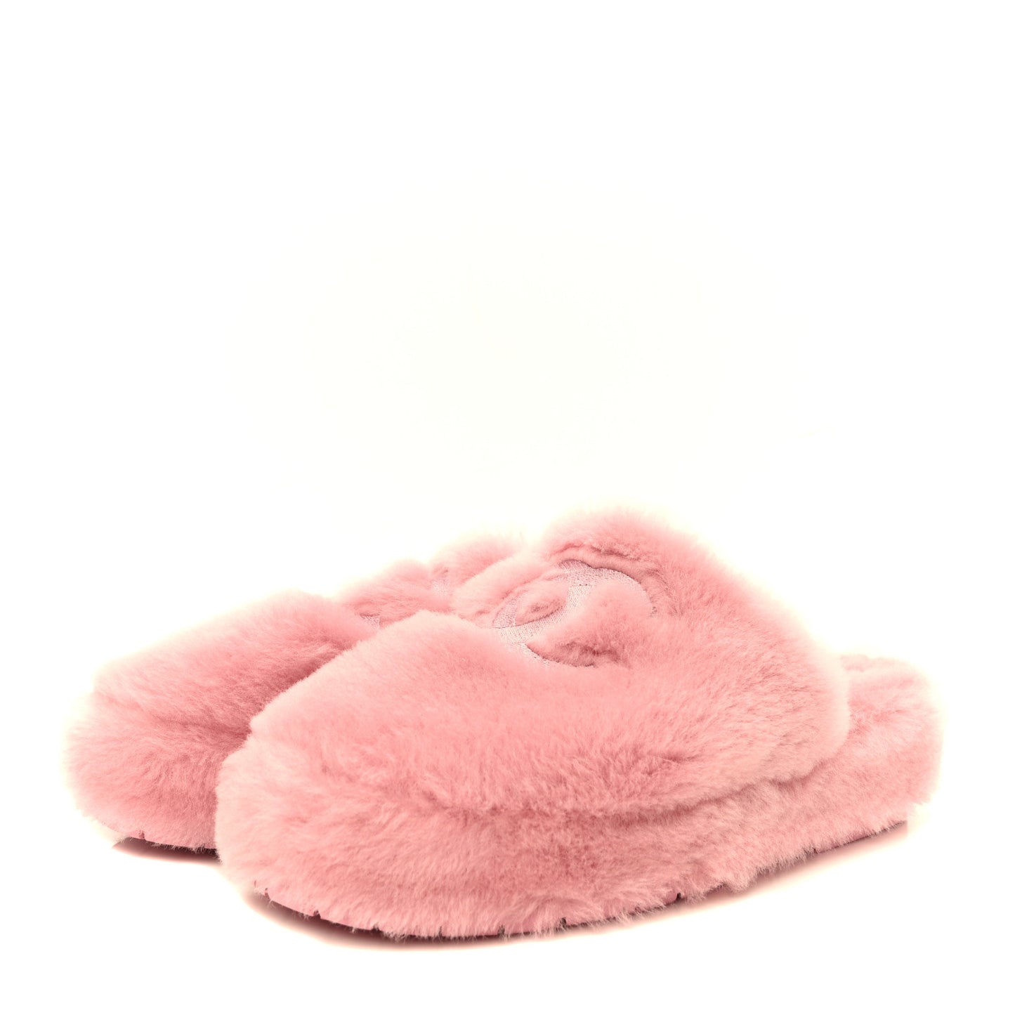 Shearling CC Flat Mules 38 Pink