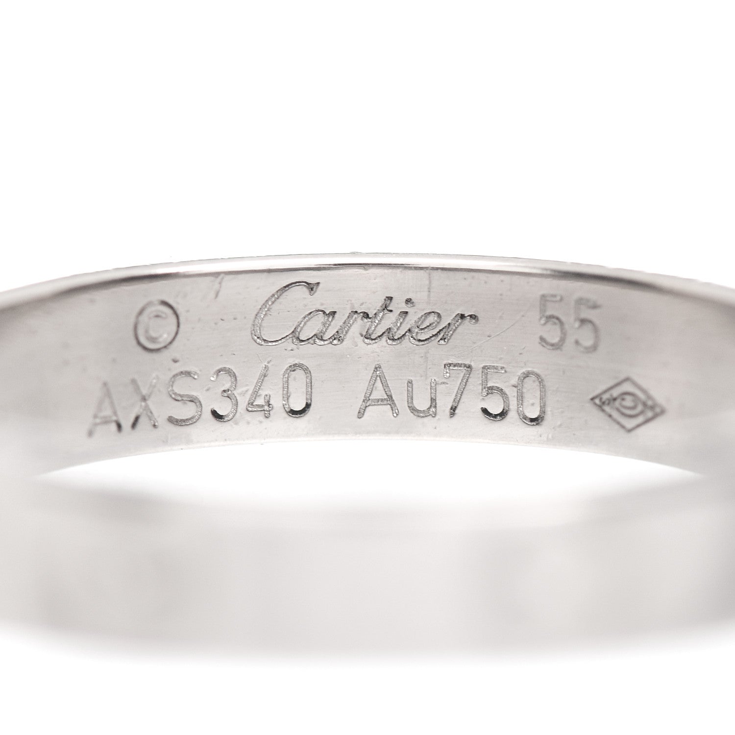 Cartier 18K White Gold 3.5mm LOVE Wedding Band Ring 55 7.25 4 of 4