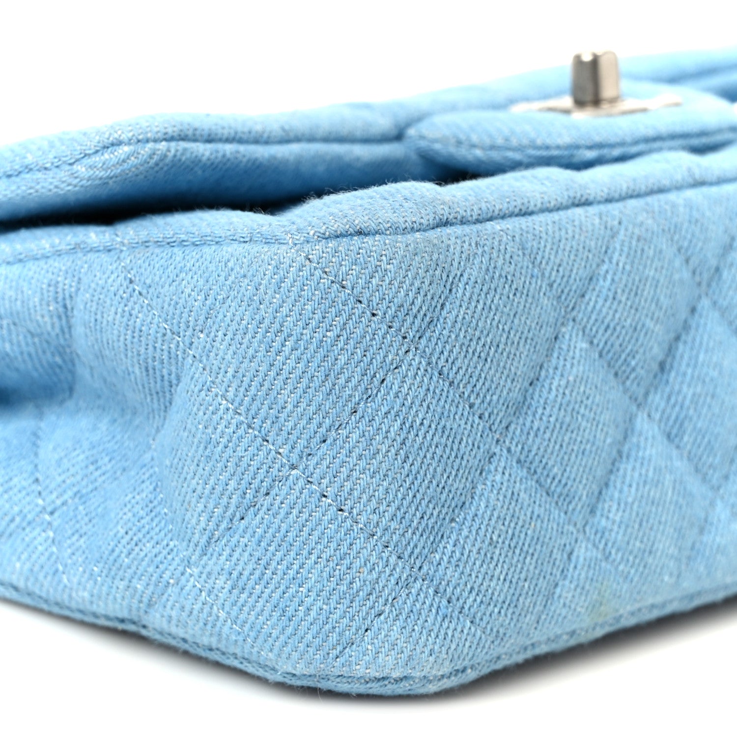 Chanel Denim Quilted Mini Rectangular Flap Blue 10 of 12