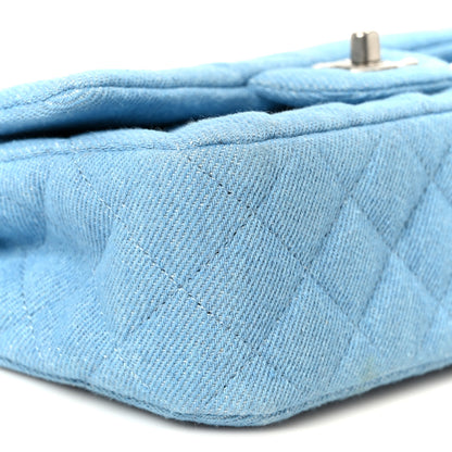 Chanel Denim Quilted Mini Rectangular Flap Blue 10 of 12