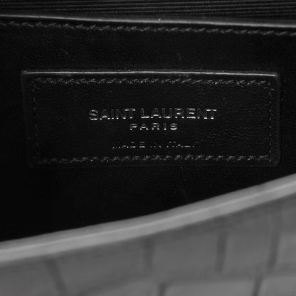 Saint Laurent Calfskin Crocodile Embossed Monogram Small Kate Tassel Satchel Black 6 of 7
