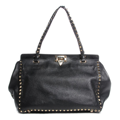 Valentino Garavani Vitello Medium Rockstud Tote Black 1 of 8