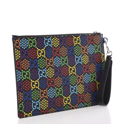 Gucci GG Supreme Monogram Psychedelic Zip Wristlet Pouch Black Multicolor 2 of 7