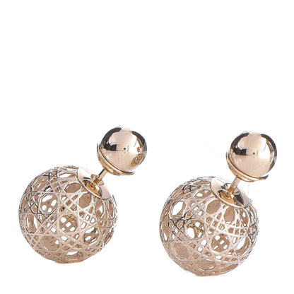 Christian Dior Cannage Mise En Dior Tribal Earrings Gold 1 of 3
