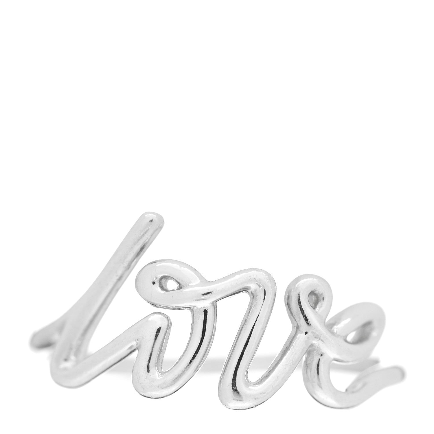 Tiffany Sterling Silver Paloma Picasso Graffiti Love Ring 56 7.75 1 of 5