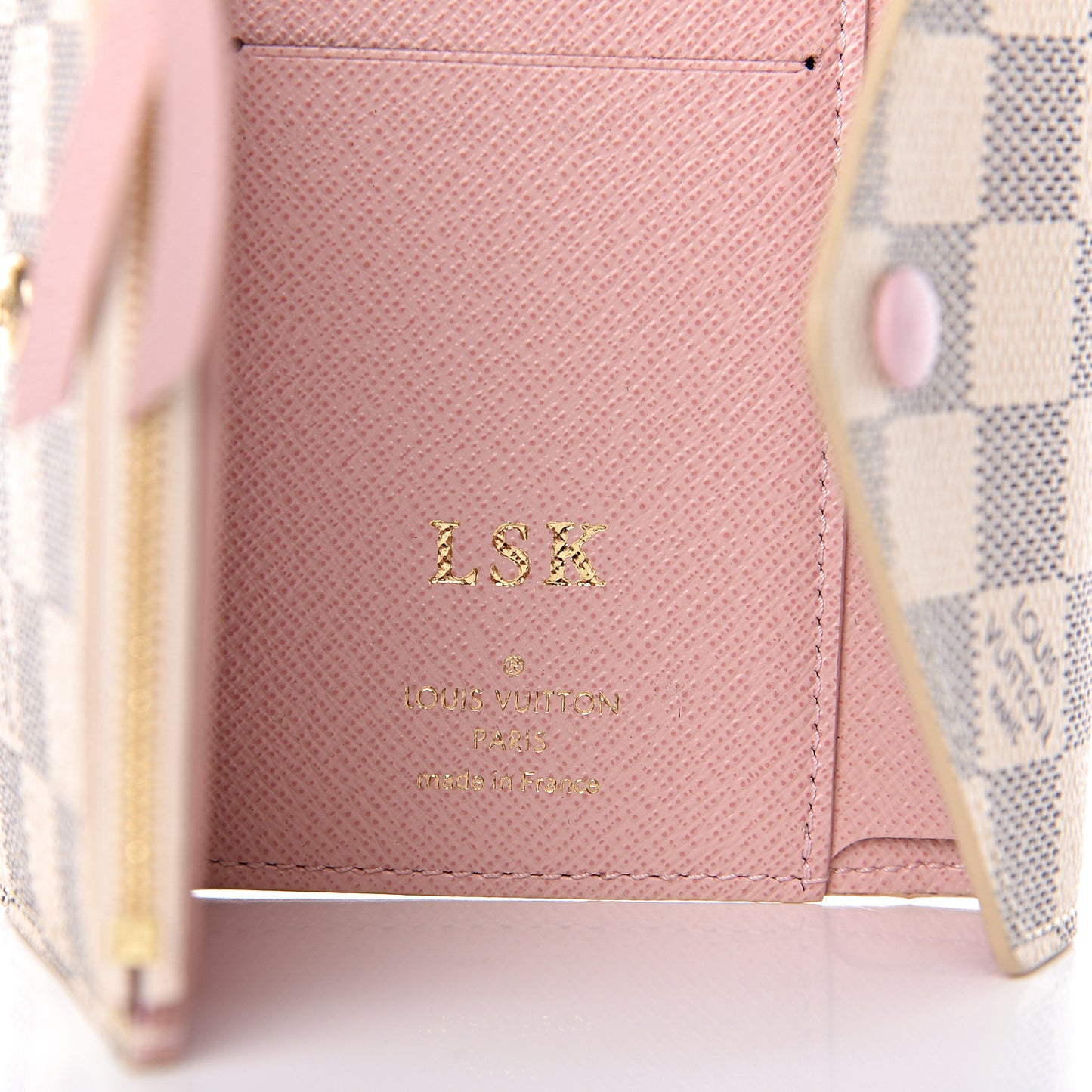 Damier Azur Victorine Wallet Rose Ballerine