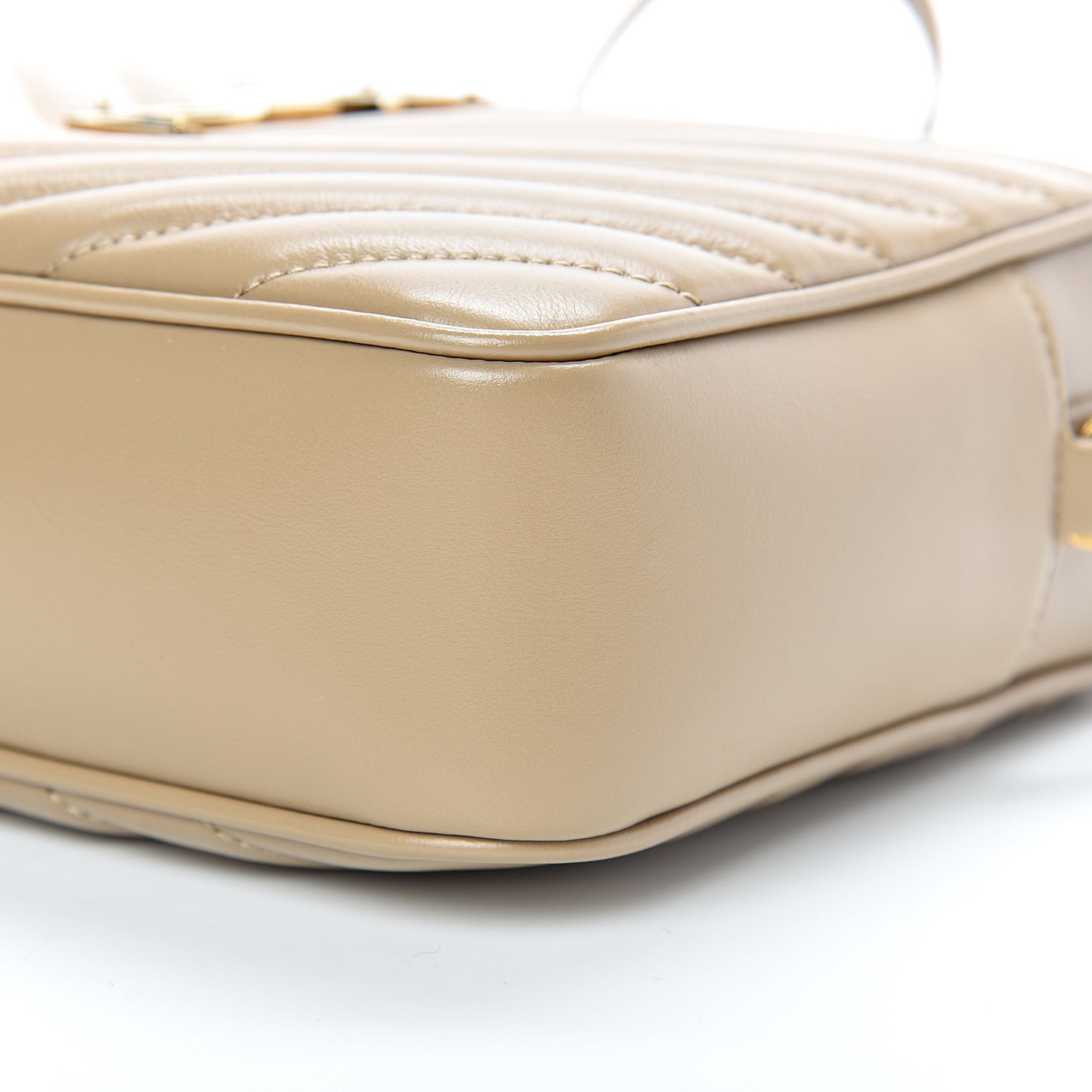 Calfskin Matelasse Monogram Lou Camera Bag Dark Latte