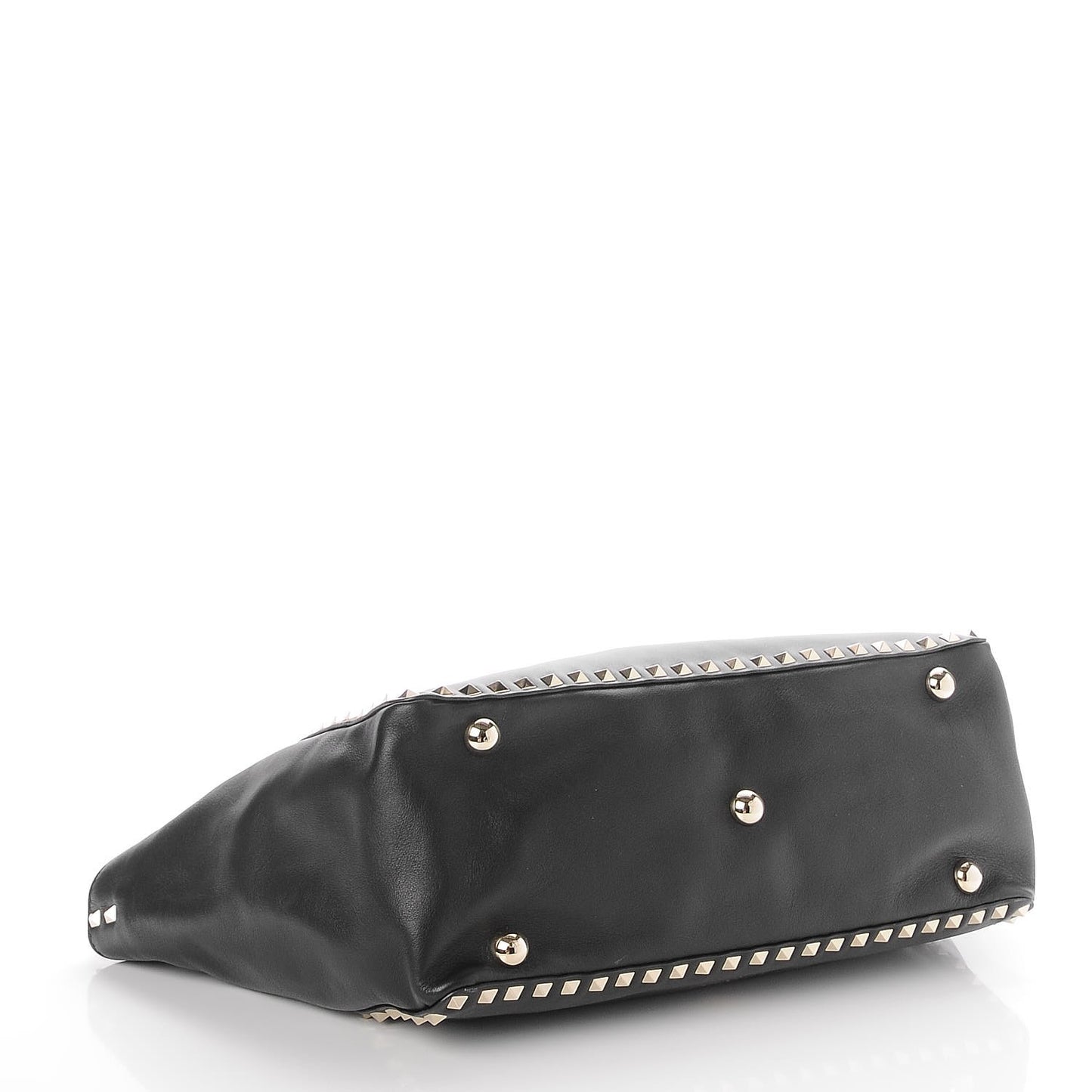 Vitello Medium Rockstud Tote Black