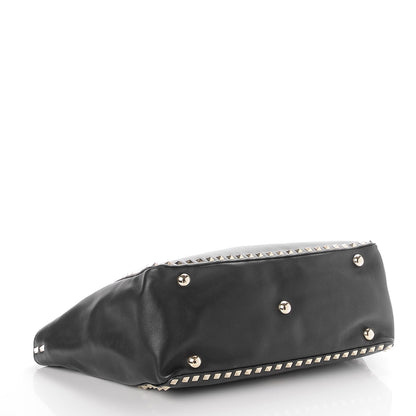 Valentino Garavani Vitello Medium Rockstud Tote Black 5 of 8