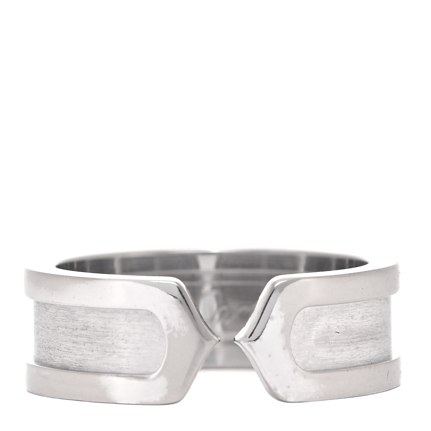 18K White Gold 6.5mm Logo De Cartier Ring 50 5.25