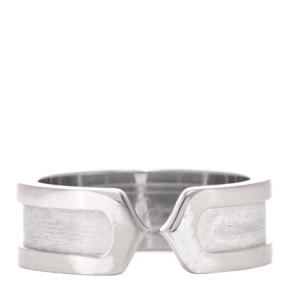 Cartier 18K White Gold 6.5mm Logo De Cartier Ring 50 5.25 1 of 5