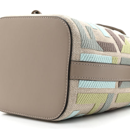 Fendi Canvas Calfskin FF Multicolor Mini Mon Tresor Bucket Bag Matcha Milk Dove 9 of 10