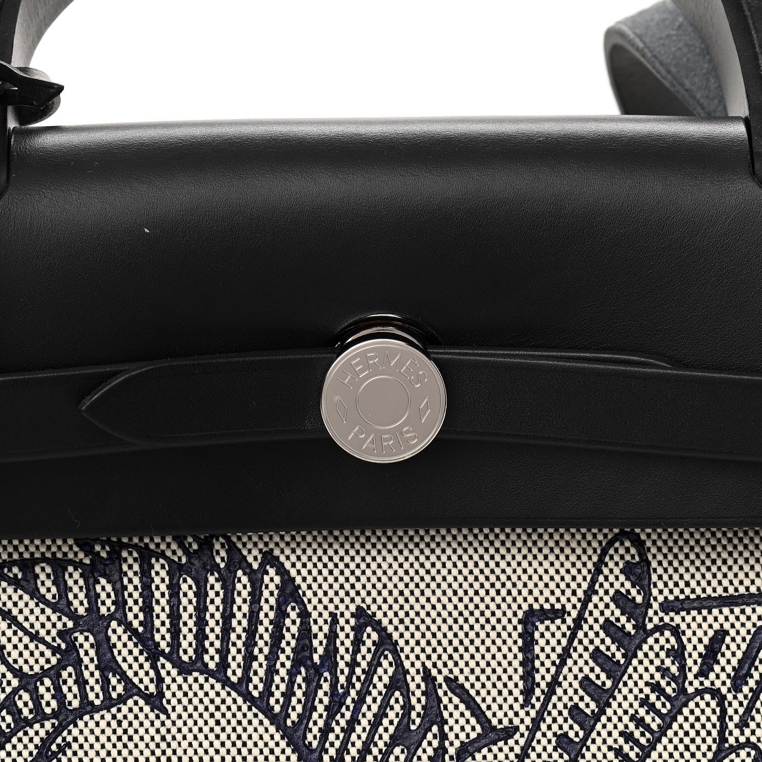 Hermes Vache Hunter Toile H Pegase Pop Herbag Zip Retourne 31 PM Bleu Indigo Ecru Black 8 of 13