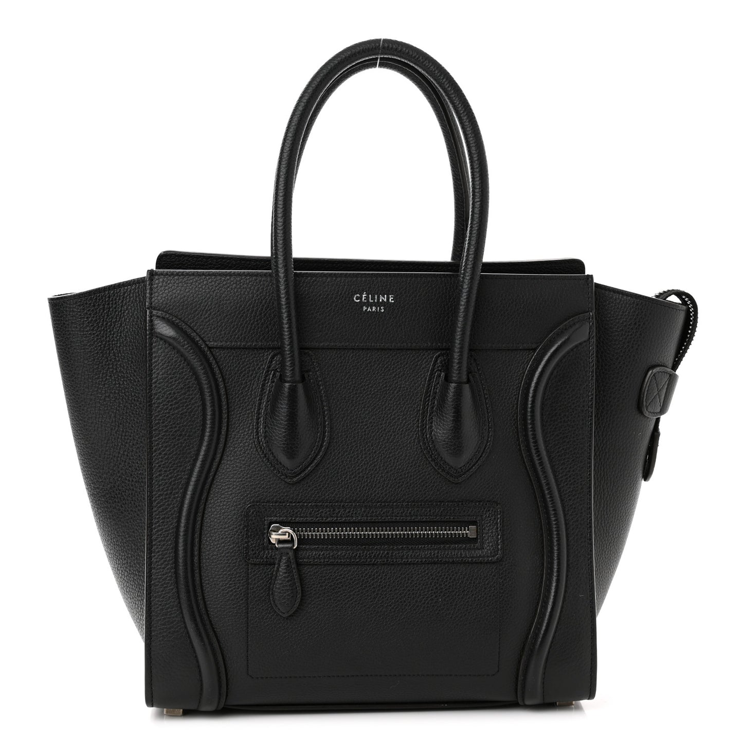 Drummed Calfskin Micro Luggage Black