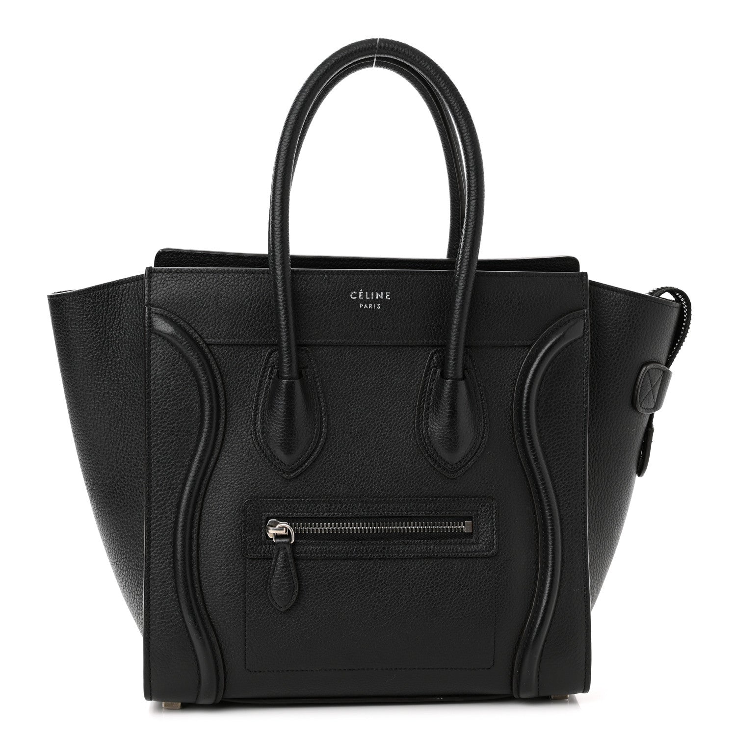 Celine Drummed Calfskin Micro Luggage Black 1 of 16