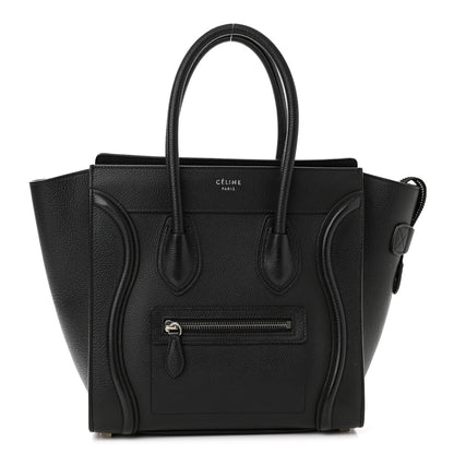 Celine Drummed Calfskin Micro Luggage Black 1 of 16