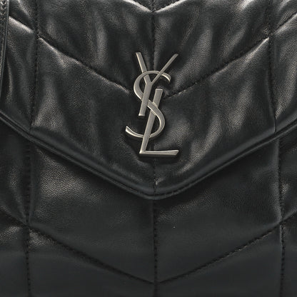 Saint Laurent Lambskin Quilted Toy Loulou Puffer Monogram Chain Satchel Black 9 of 12