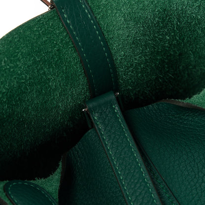 Hermes Taurillon Clemence Picotin Lock 18 PM Malachite 9 of 12