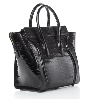 Celine Crocodile Mini Luggage Black 3 of 14