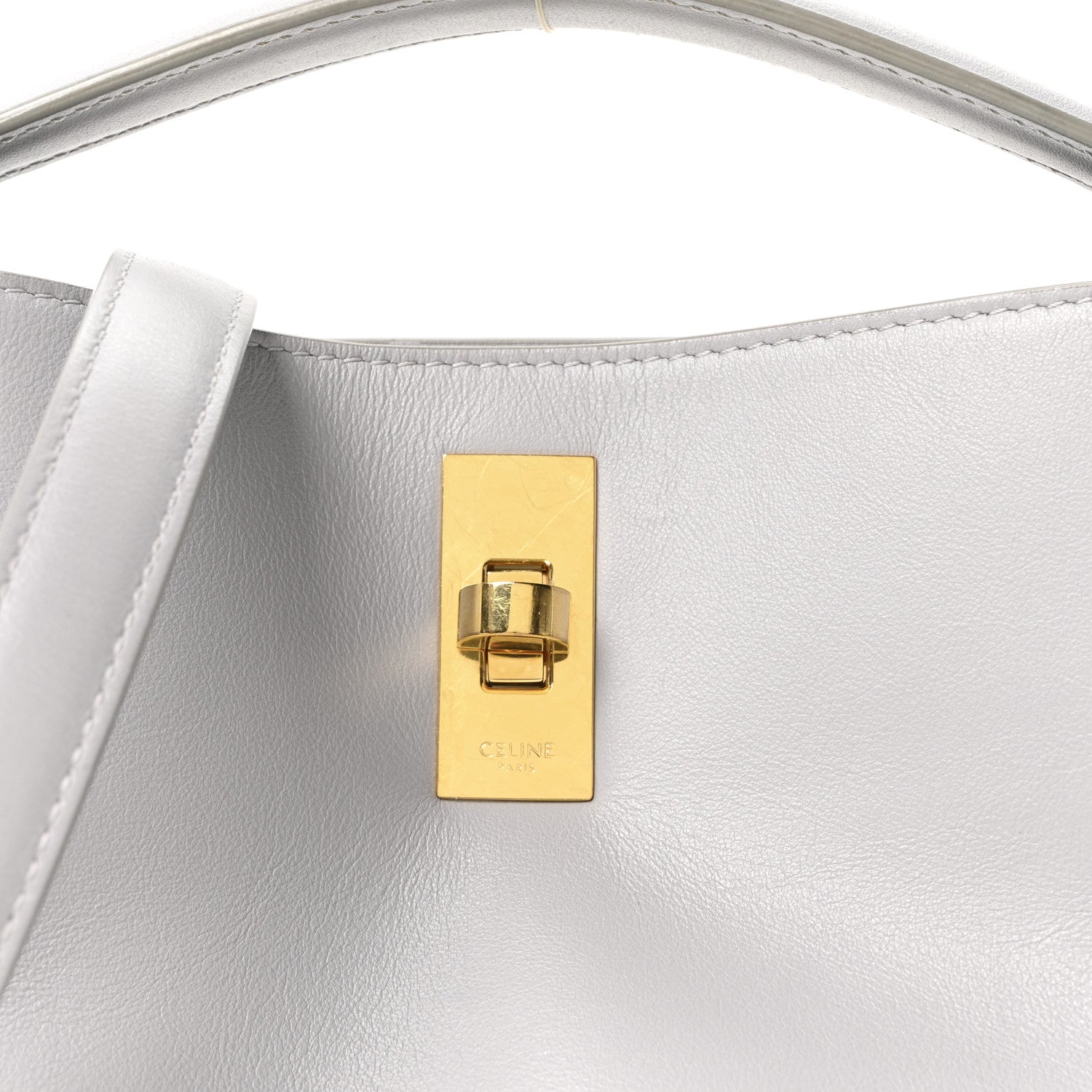 Celine Smooth Calfskin Bucket 16 Bag Light Grey 7 of 9