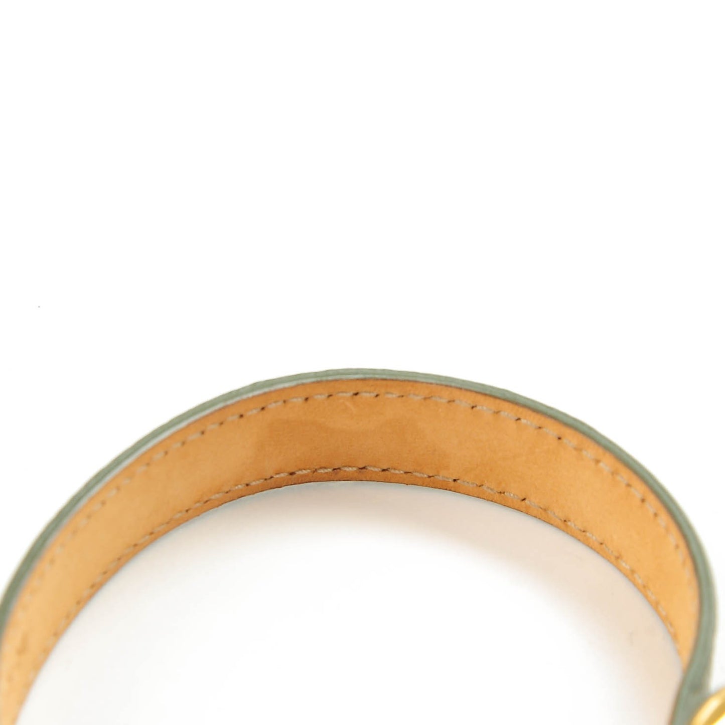 Chevre Hamilton Gold Metallic Edge Hardware Triple Tour M Bracelet Vert Lichen