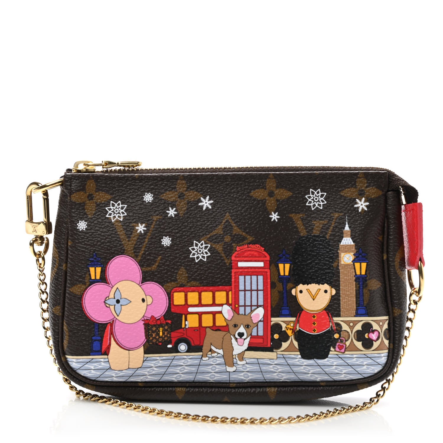 Louis Vuitton Monogram 2021 Christmas Animation London Mini Pochette Accessories Red 1 of 9